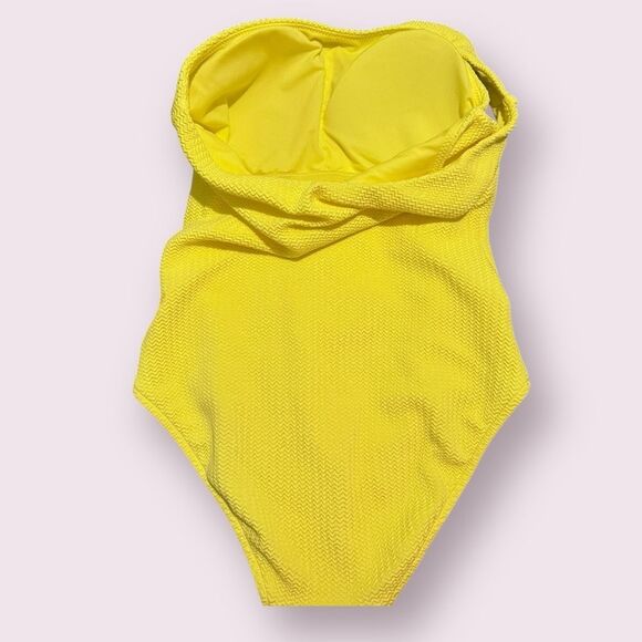 Anthropologie Seafolly NWOT Active One Shoulder One Piece Neon Lime Swimsuit 12 - Picture 9 of 13